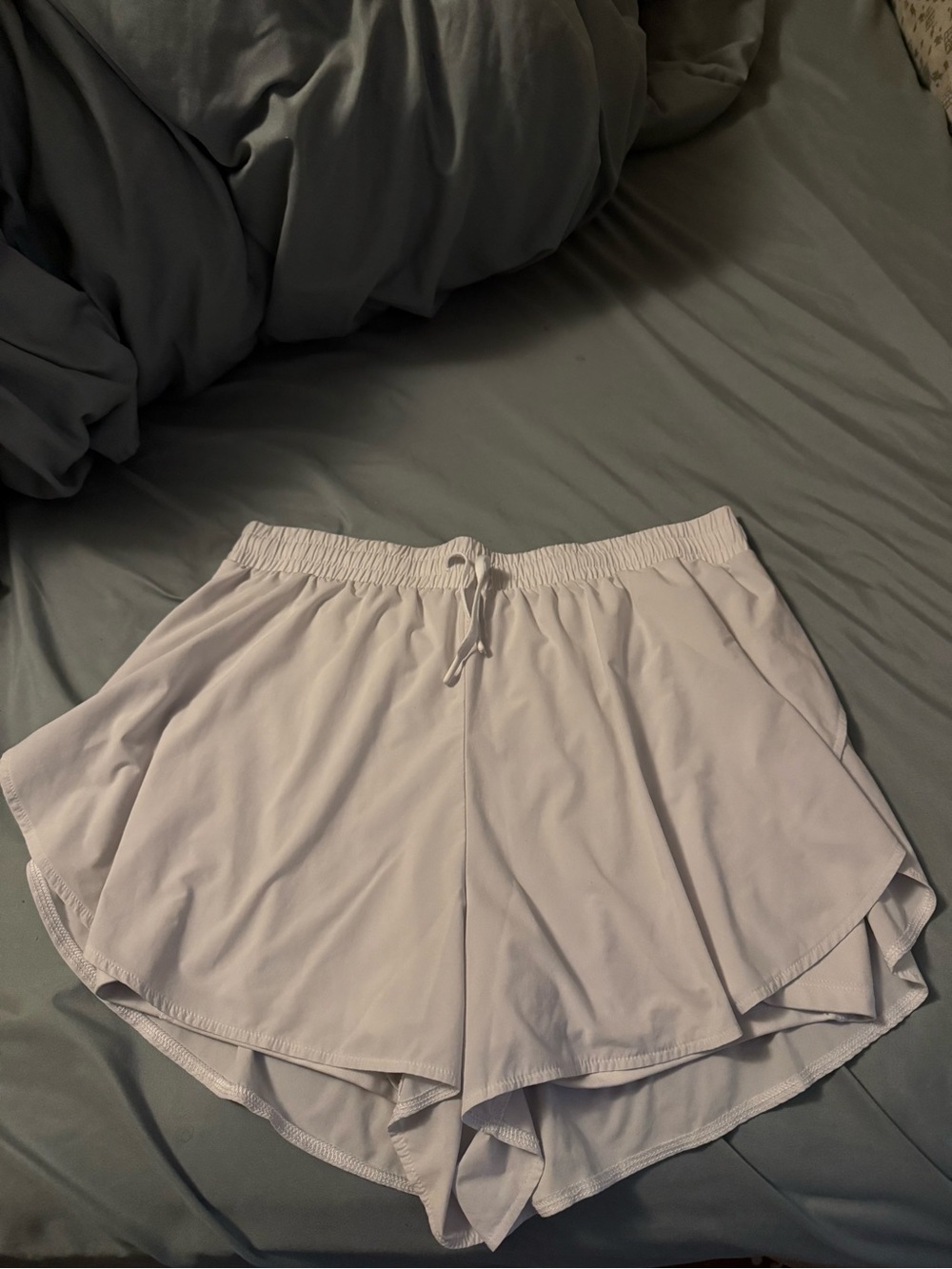 all in motion White Women's Athletic Running Shorts with Elastic Waist